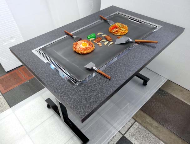 鉄板焼きテーブル 特大鉄板付き