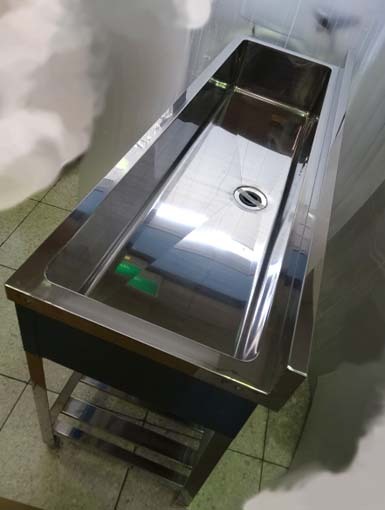 1槽シンク（業務用1槽流し台） 1800x450x高（800+90)