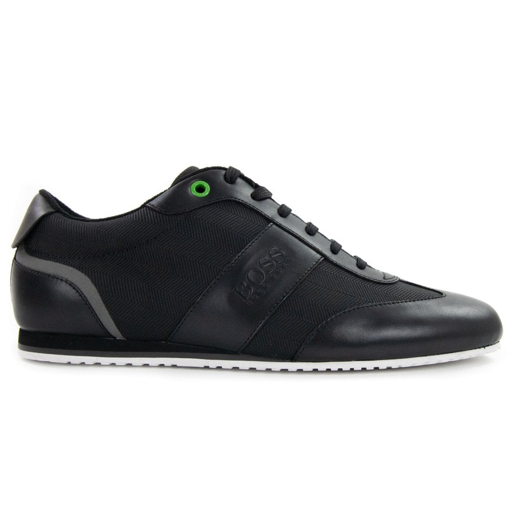 Hugo Boss Lighter Low Leather Mesh Trainers Black | ONU