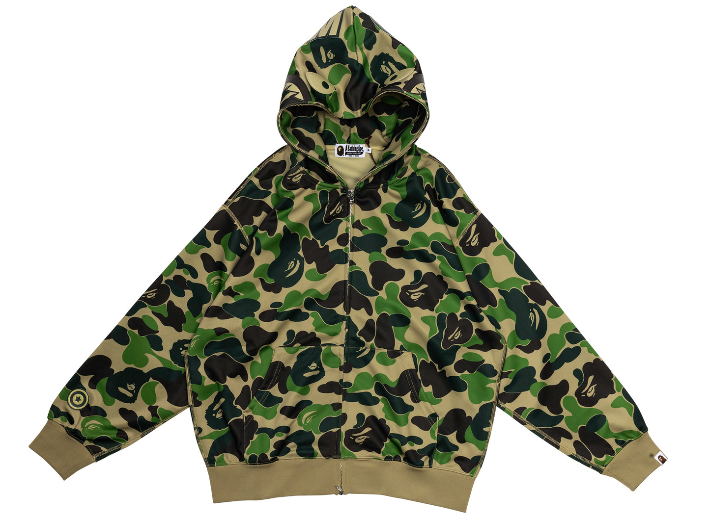 A Bathing Ape ABC Camo Rayon Relaxed Fit Shark Full Zip Hoodie