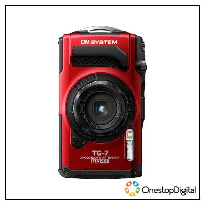 OM SYSTEM Tough TG-7 (Red) | 15m Waterproof 4K Camera | OM SYSTEM