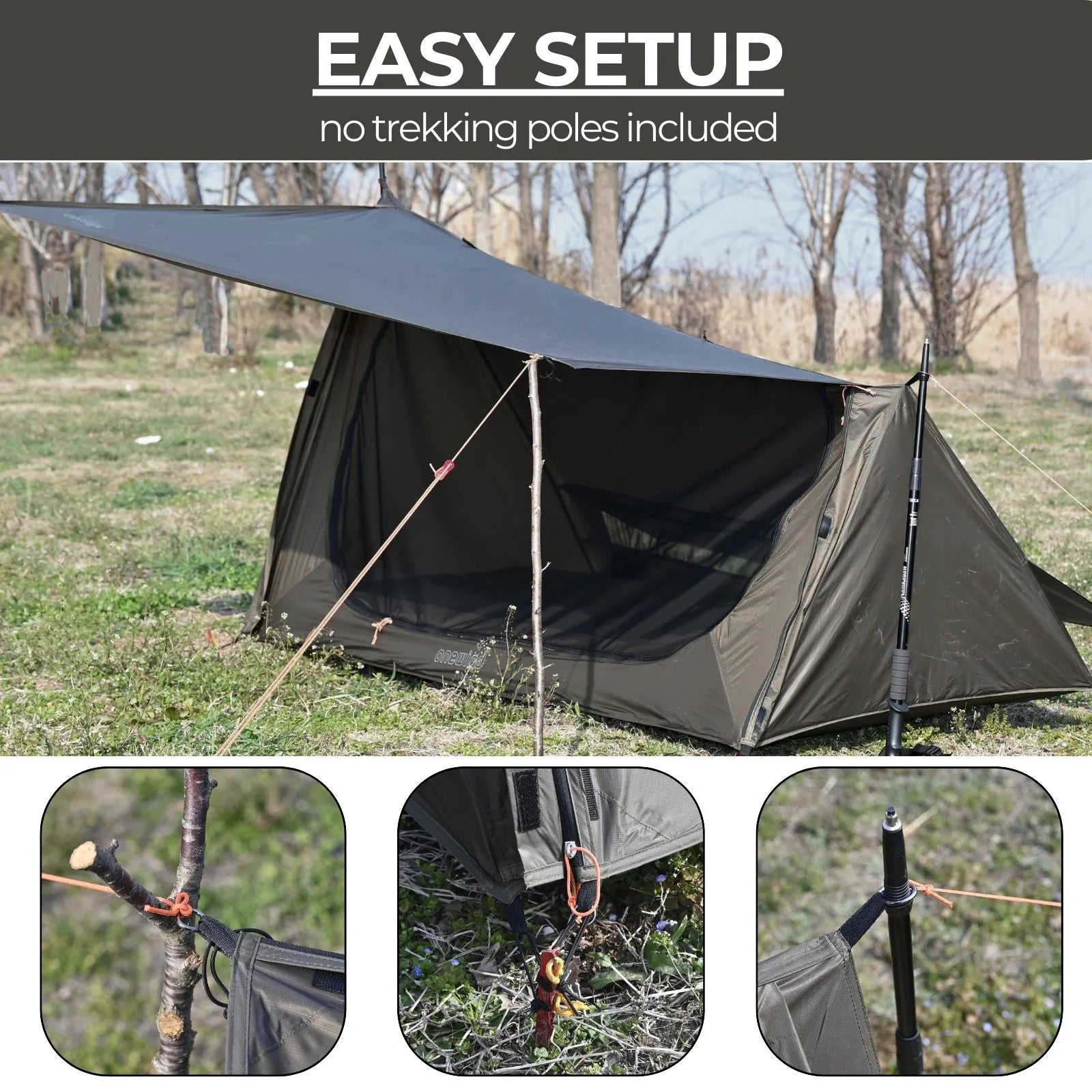 キャンピングビビーテント – 超軽量1人用バックパッキングテント