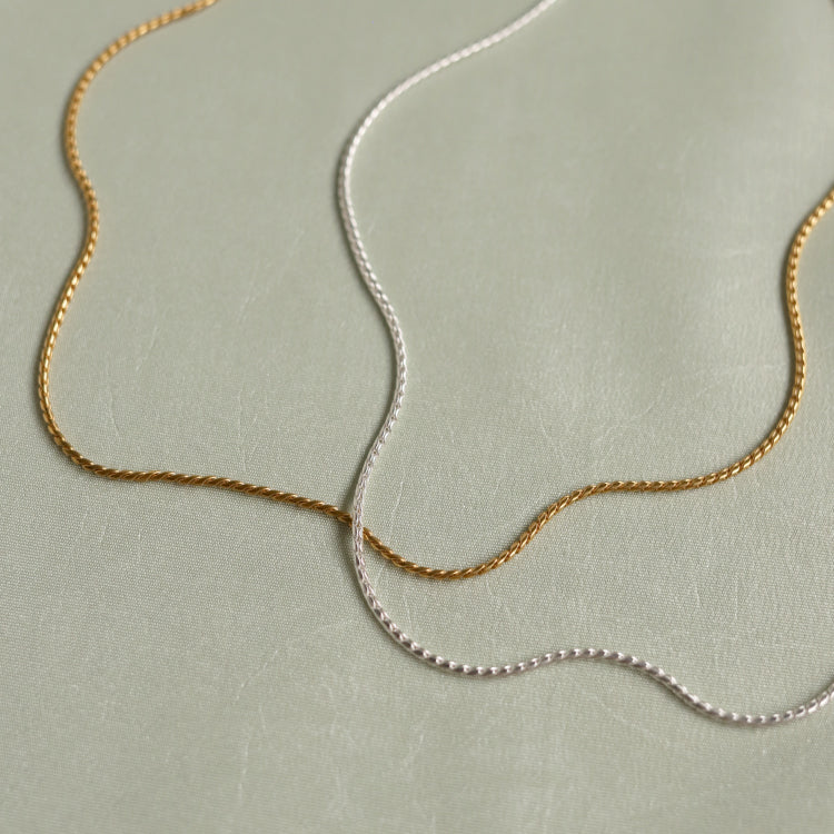 ツイストチェーンネックレス GD 38cm