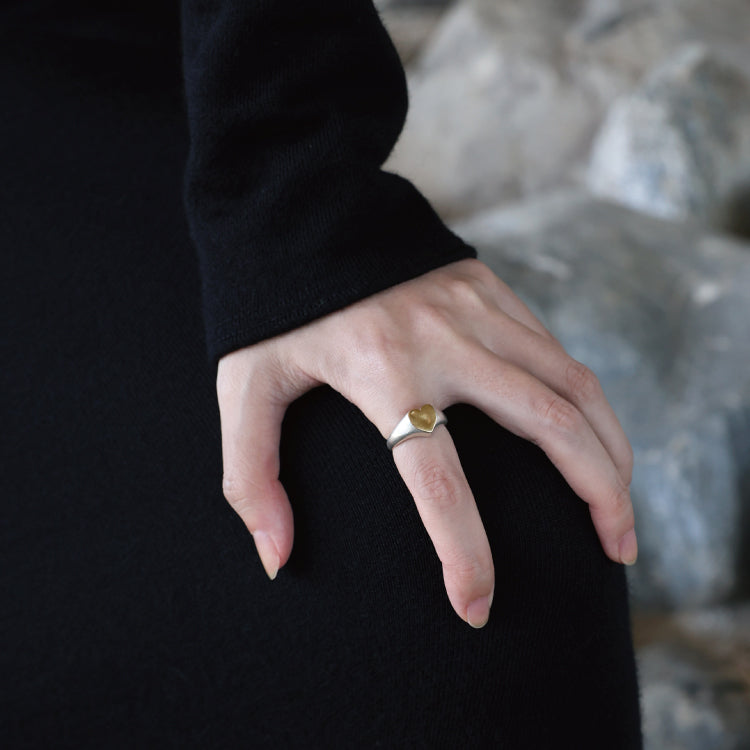 一部予約】ハートシグネットリング MIX