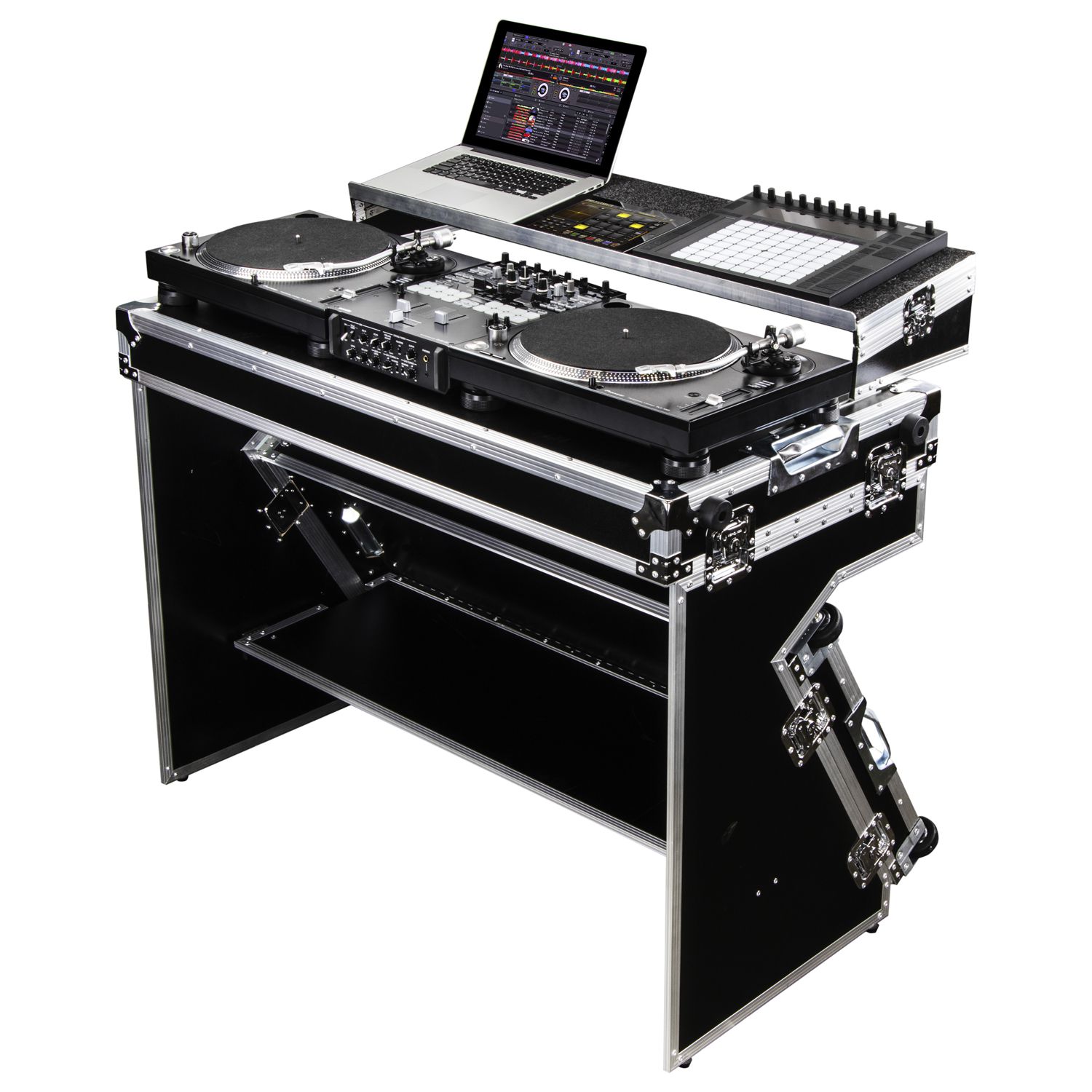 DJ Z-Stand Foldout Table with Laptop Platform and Wheels - Odyssey
