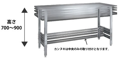 SUT4-187LCN サカエ ステンレス高さ調整作業台 SUS430天板 幅1800 奥行