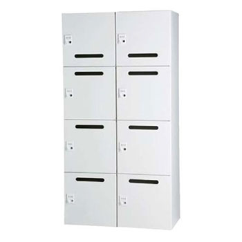 RW45-610H-D2 生興 2列3段パーソナルボックス ダイヤル錠 ホワイトの