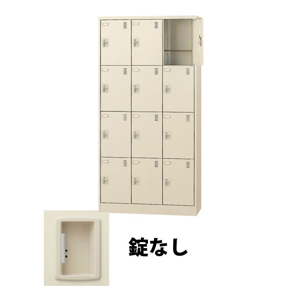 SLC-12T-K2 生興 12人用SLCシューズボックス 鍵無し扉付 3列4段 網棚付