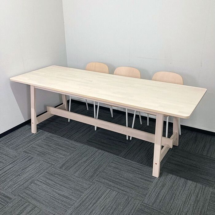 イケア ダイニングテーブルセット［チェア6脚付き］ ナチュラル 中古