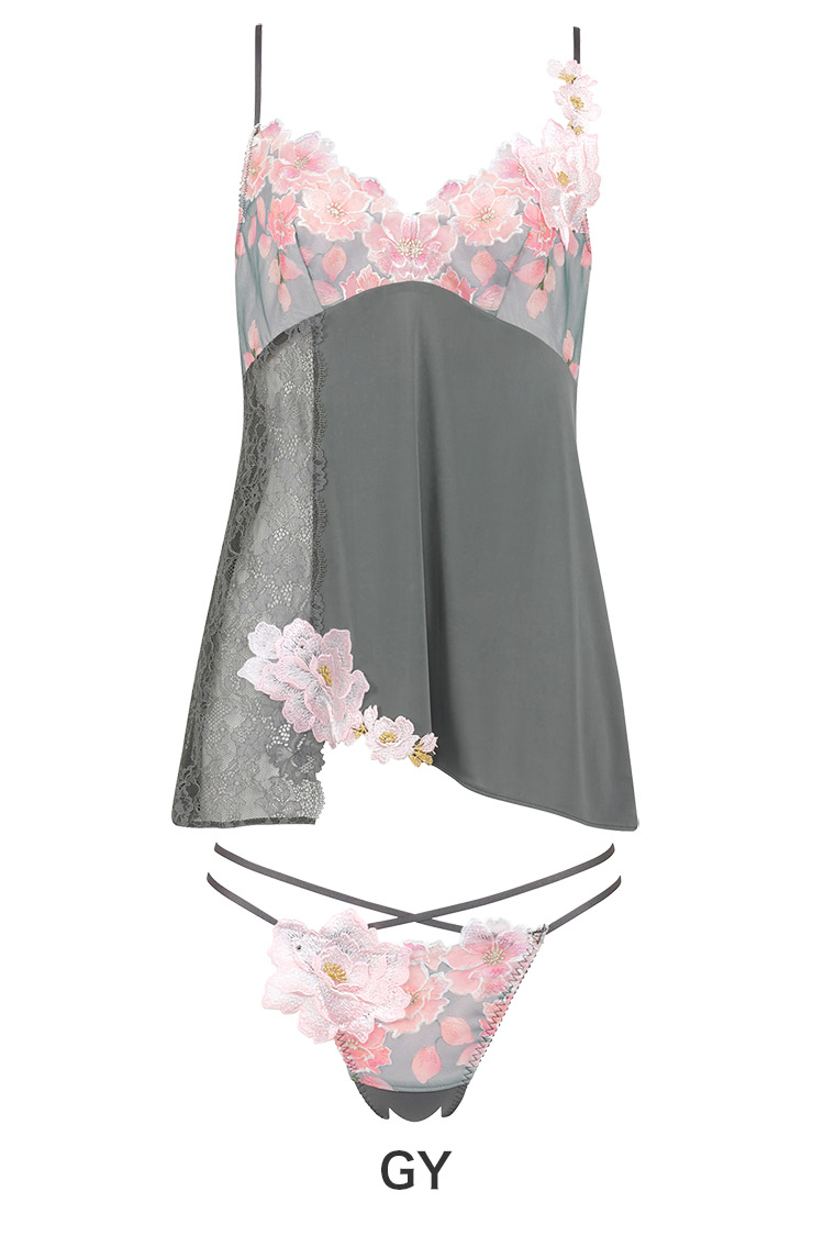 DTJ203｜ワコール サルート 03G セットアップ(キャミ＋Tバック) M/L