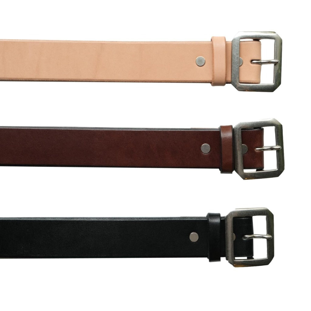 Inception Saddle Leather Garrison Belt (Natural) - Okayama Denim