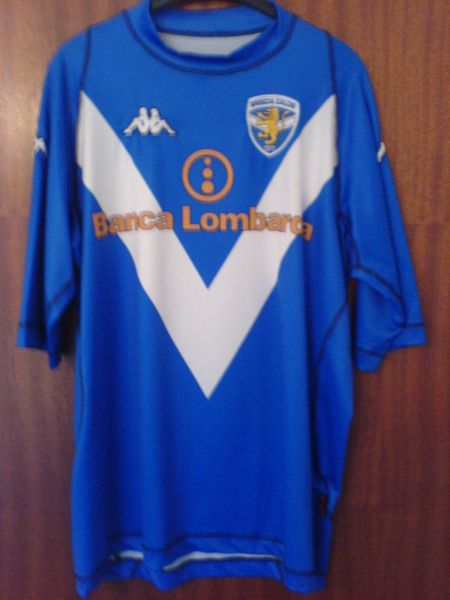 Brescia Home football shirt 2003 - 2004. Sponsored by Banca Lombarda