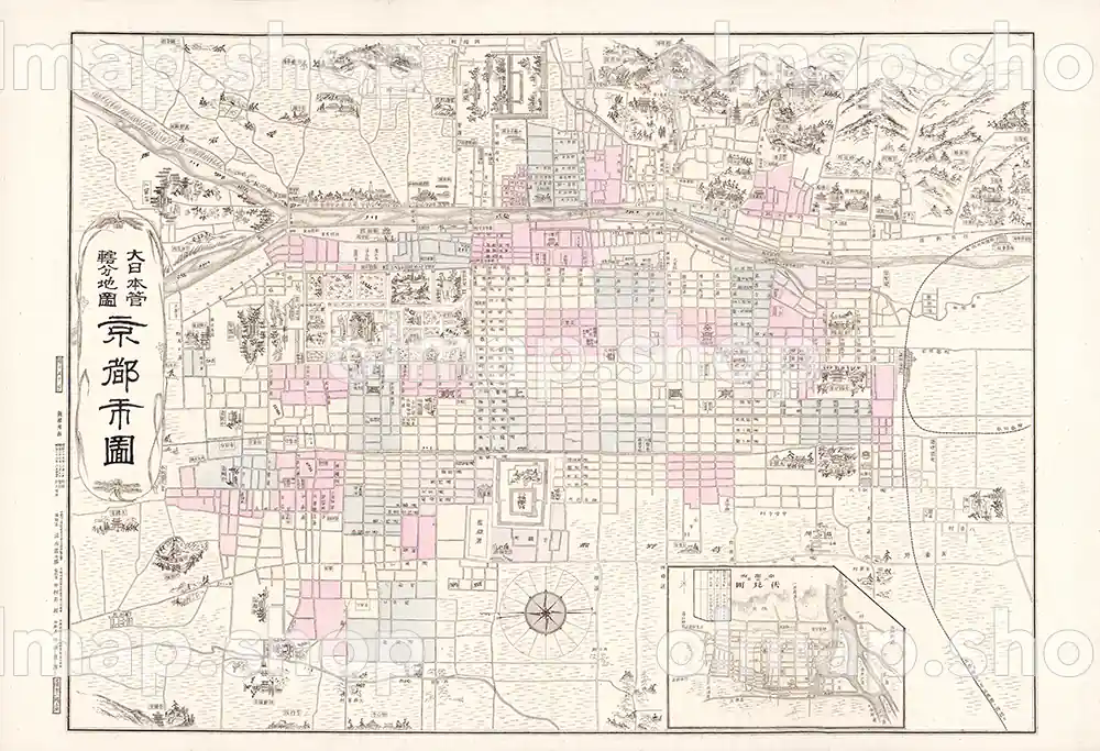 京都市図 明治28年(1895) – 大日本管轄分地図 – 古地図素材データの