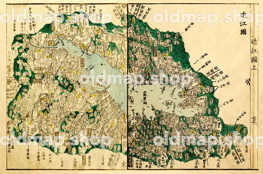 近江国 – 国郡全図 上巻 天保8年(1837) – 古地図 – 古地図素材データの
