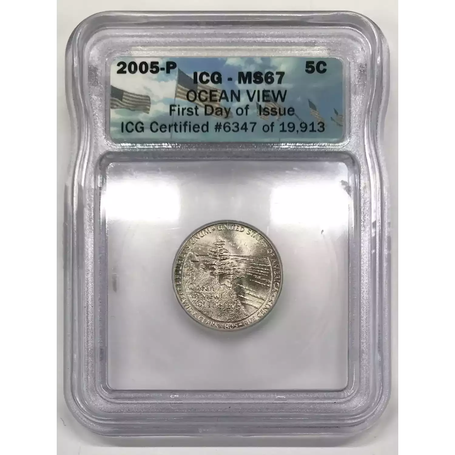 2005 Jefferson Nickel ICG MS-67 Ocean View - Old Pueblo Coin