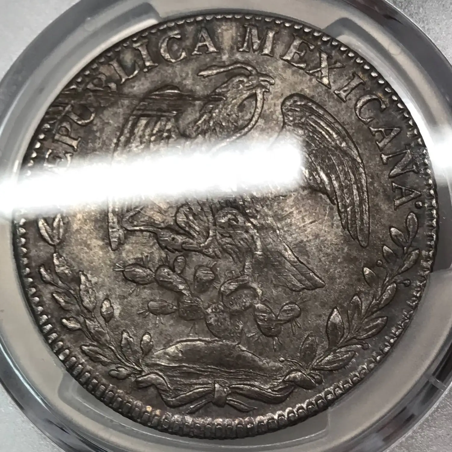 1841-Go PJ Mexico Silver 8 REALES PCGS Genuine - AU Details (95