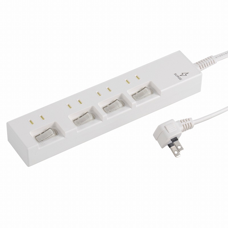 雷に強い 節電タップ 4個口 1.5m [品番]00-1393｜株式会社オーム電機