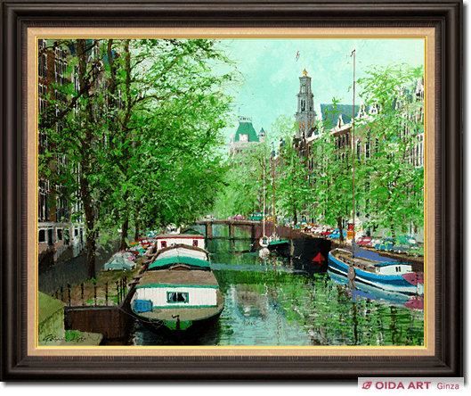 小田切訓 西教会のある運河 | 絵画など美術品の販売と買取 | 東京