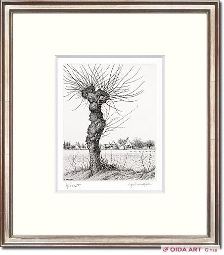 長谷川潔 ニレの老樹 | 絵画など美術品の販売と買取 | 東京・銀座 おい