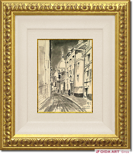 藤田嗣治 巴里のサクレクール寺院のみえる裏街 | 絵画など美術品の販売