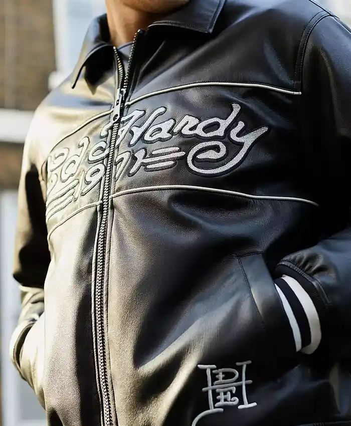 Ed Hardy Leather Jacket - Ed Hardy Black Leather Jacket