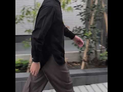 名古屋黒紋付染 知多木綿 バンドカラーシャツ Chita-momen shirt