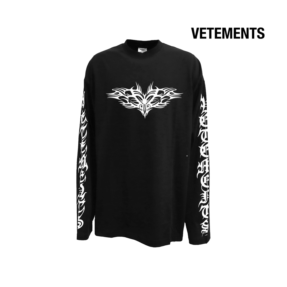 ヴェトモン オーバーサイズ ロングTシャツ トライバルロゴ