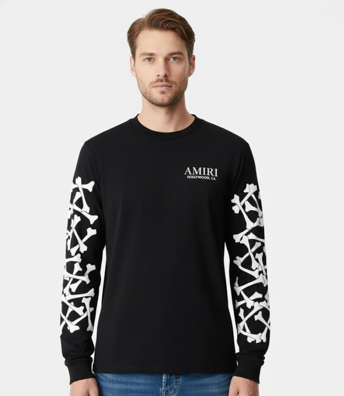 アミリ ロングTシャツ BONES STACKED L/S TEE | アウトレットジャパン福岡