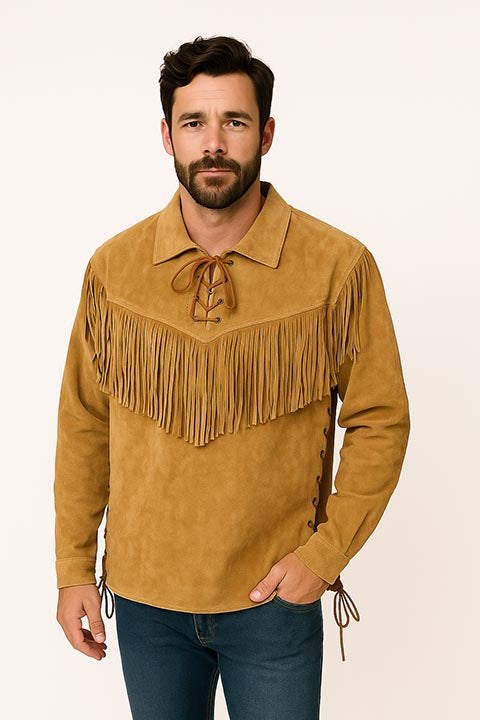 Leather Collection Jacket: Scully Men's Fringe Trapper Shirt