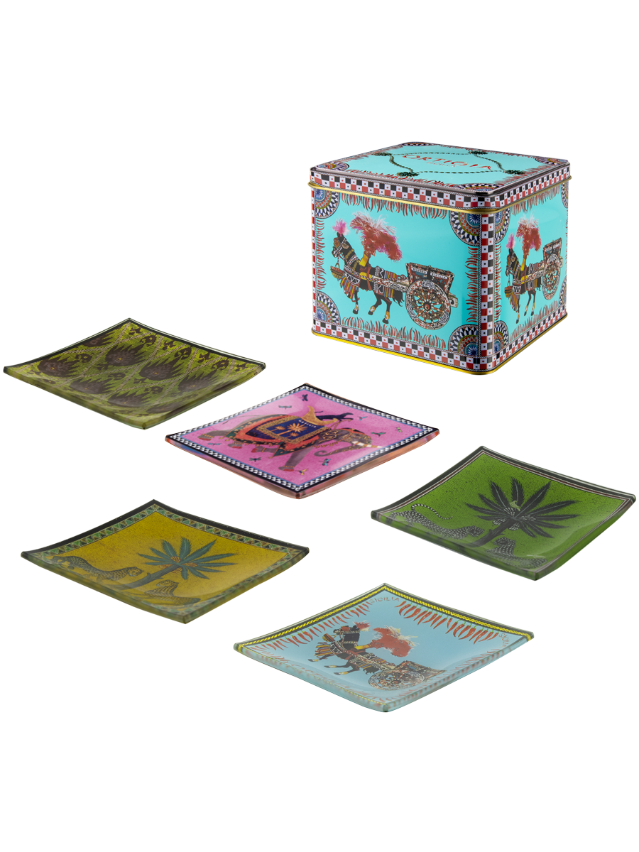 Ortigia Sicilia Tin 5 Glass Plates