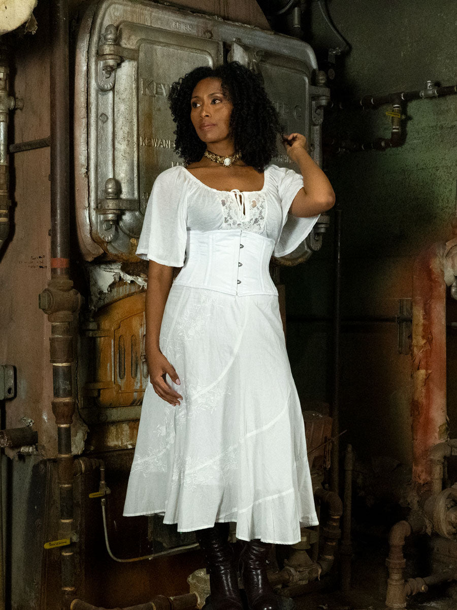 Short Satin Waspie Corset for Waist Training and Back Support