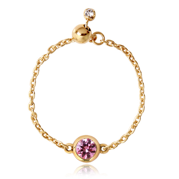 K18/Pt「ピンクサファイア ヌード」チェーンリング｜【オレフィーチェ