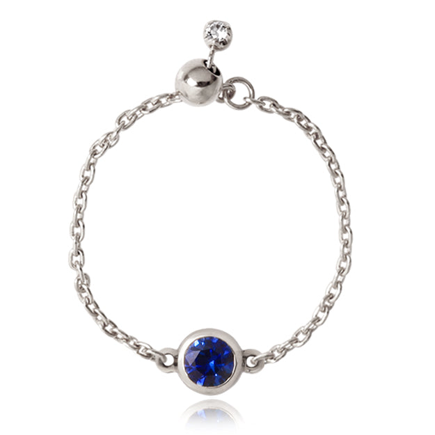 K18/Pt「サファイア ヌード」チェーンリング｜【オレフィーチェ】Orefice