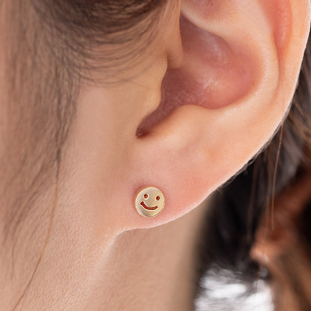 K18/Pt「にこちゃん」ピアス(片耳用)｜【オレフィーチェ】Orefice