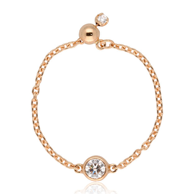 K18/Pt「0.1ct~0.11ctダイヤ ヌード」チェーンリング