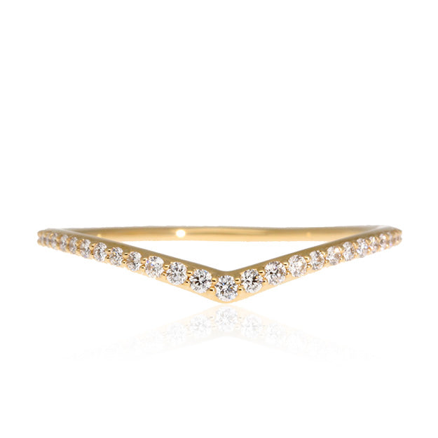 K18/Pt「V字 ハーフエタニティ」リング｜【オレフィーチェ】Orefice