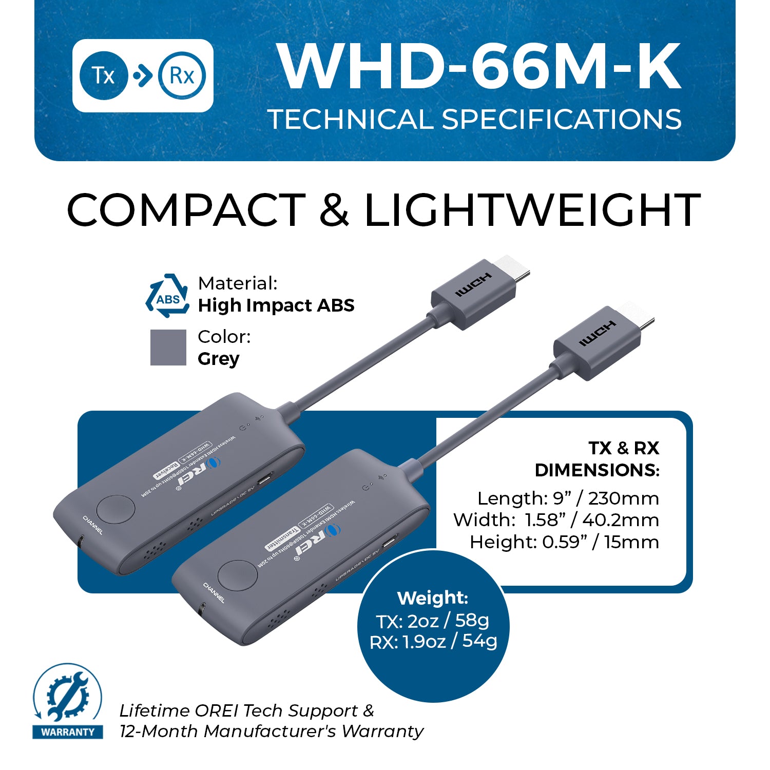 Wireless HDMI Extender Transmitter & Receiver Up to 1080p@60Hz