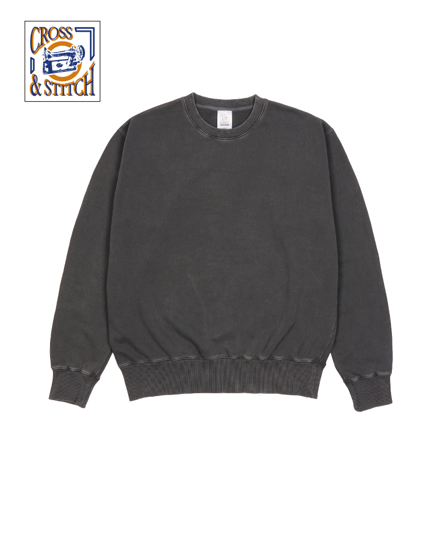 CROSS&STITCH ピグメントスウェットシャツ-無地トレーナー激安卸専門店