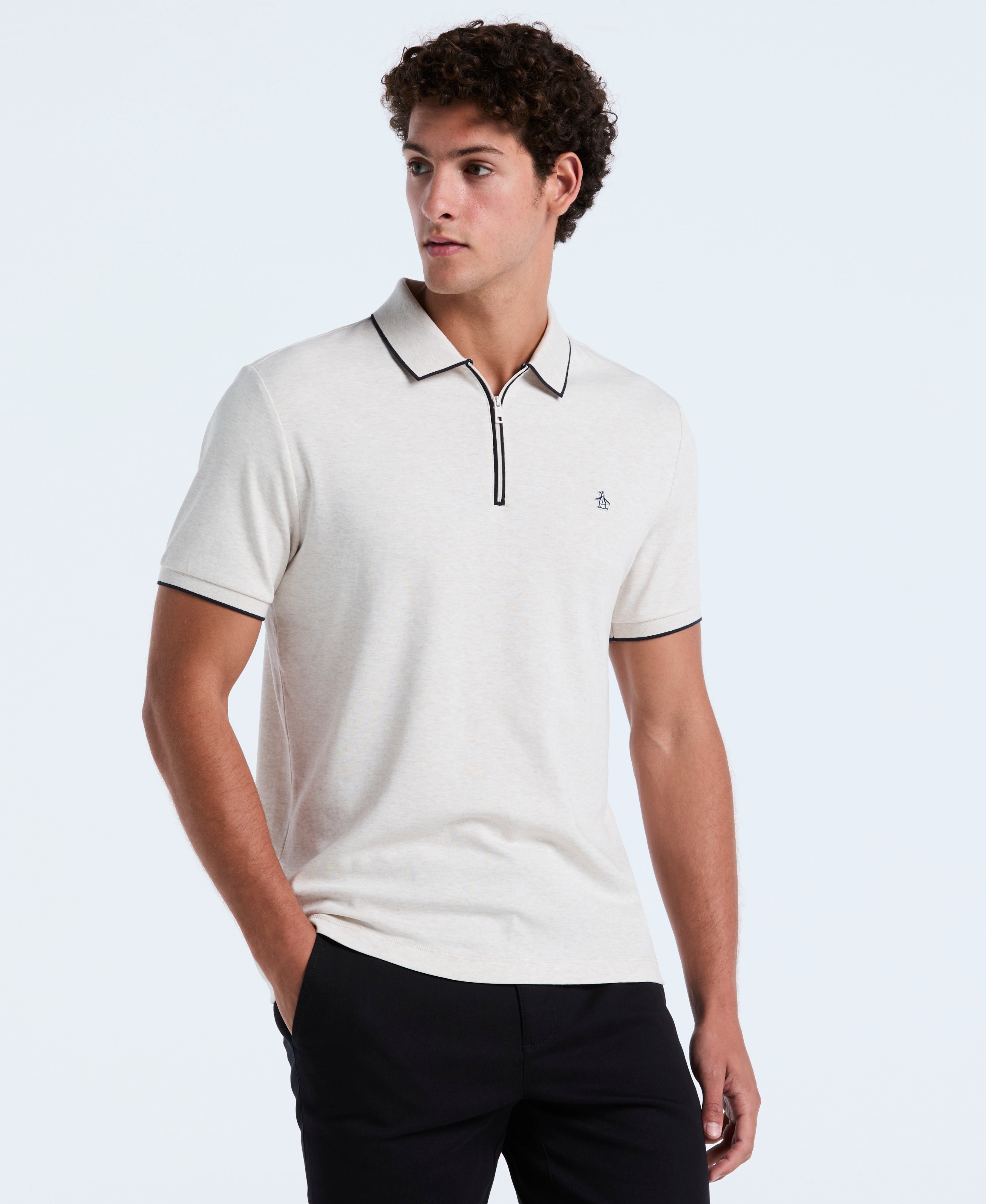Interlock Quarter Zip Tipped Polo – Original Penguin US