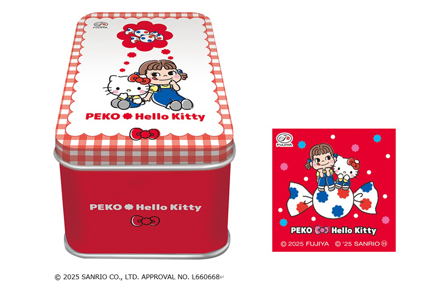 不二家に「ペコちゃん×ハローキティ」、かわいいスイーツ缶登場 | Lmaga.jp