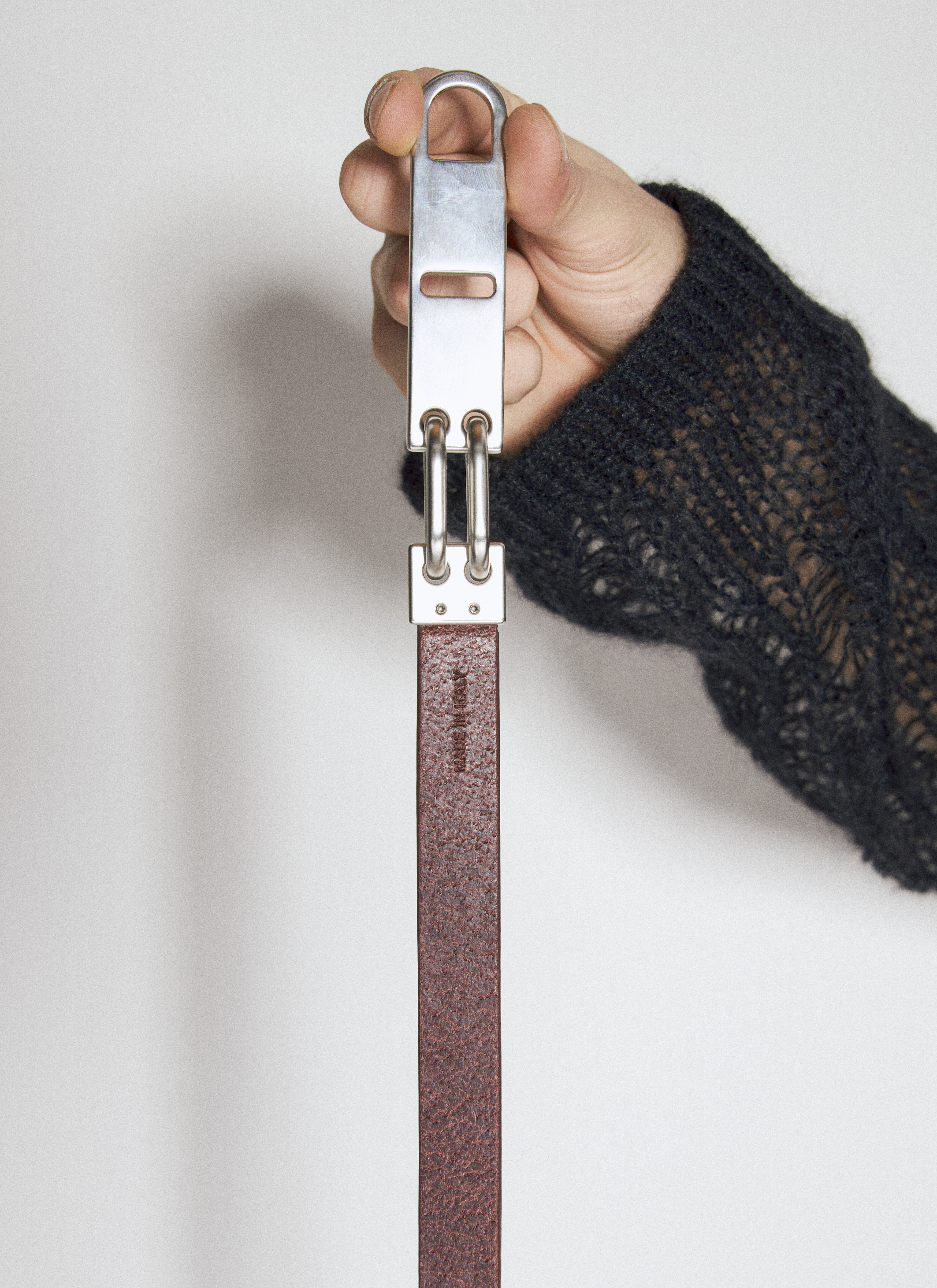 Rick Owens Men's' Tongue Belt in Burgundy | LN-CC®