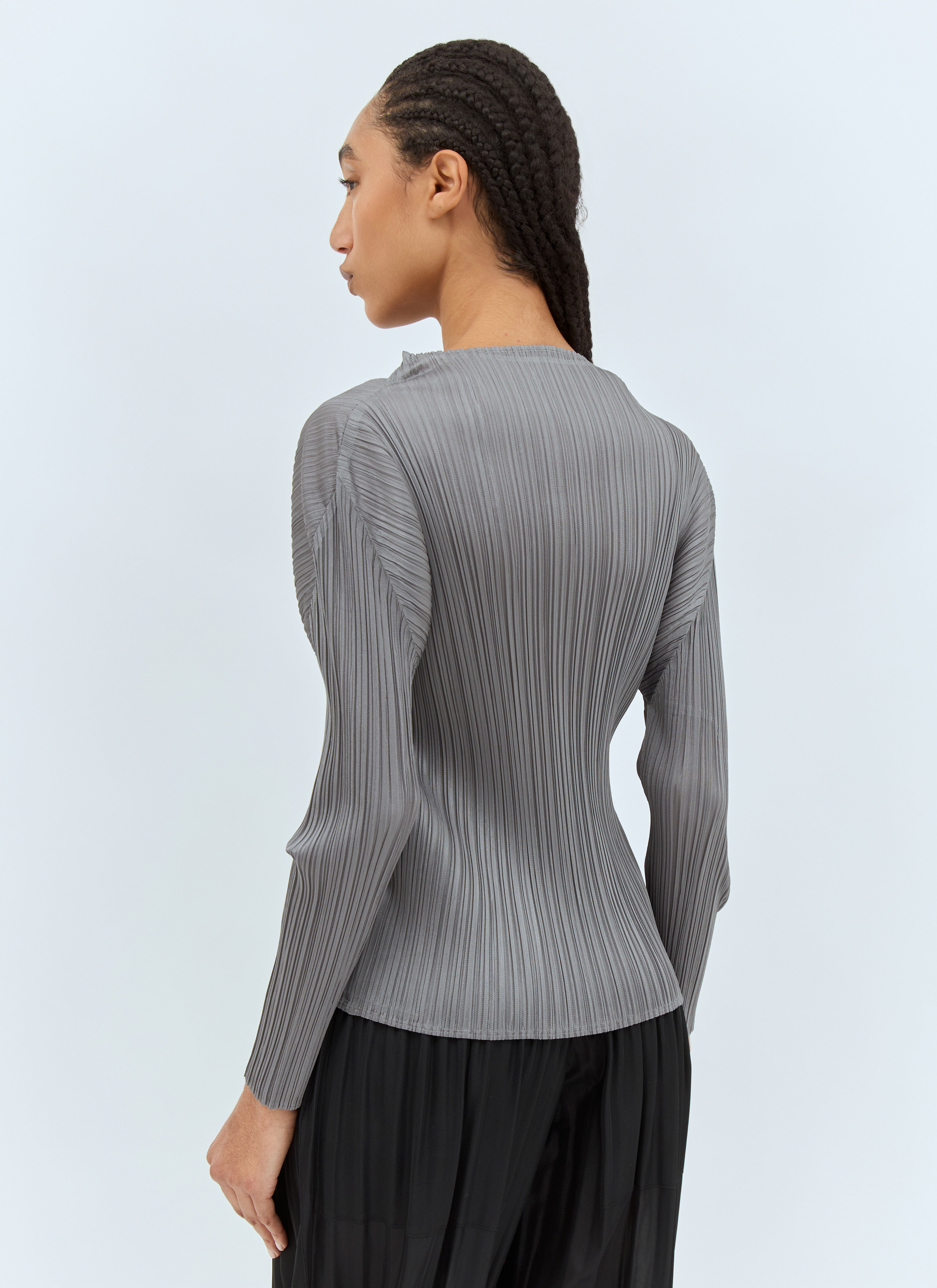 Pleats Please Issey Miyake Women's' High-Neck Top in Grey | LN-CC®