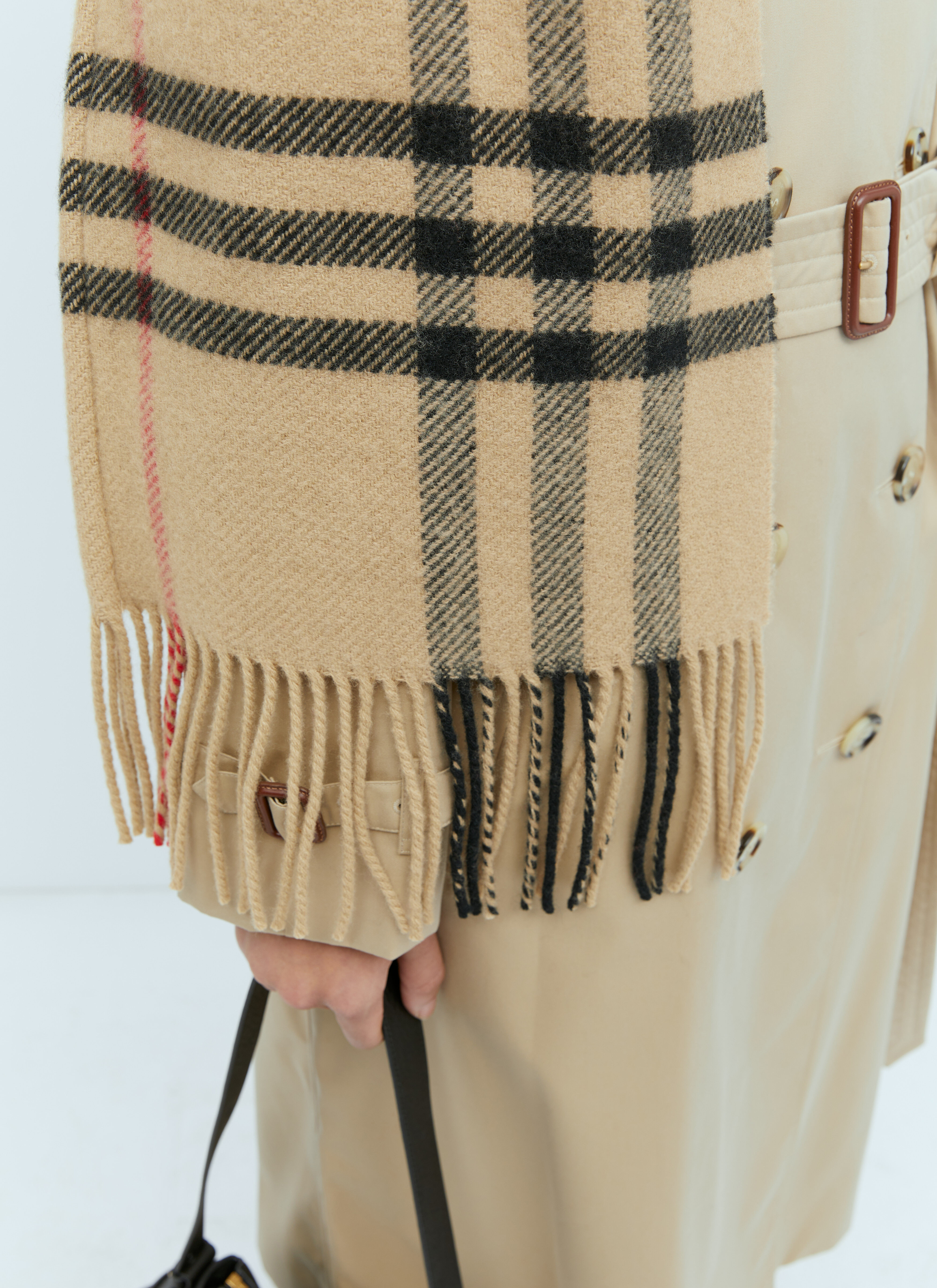 Burberry レディース チェックウールカシミア フード付きスカーフ の