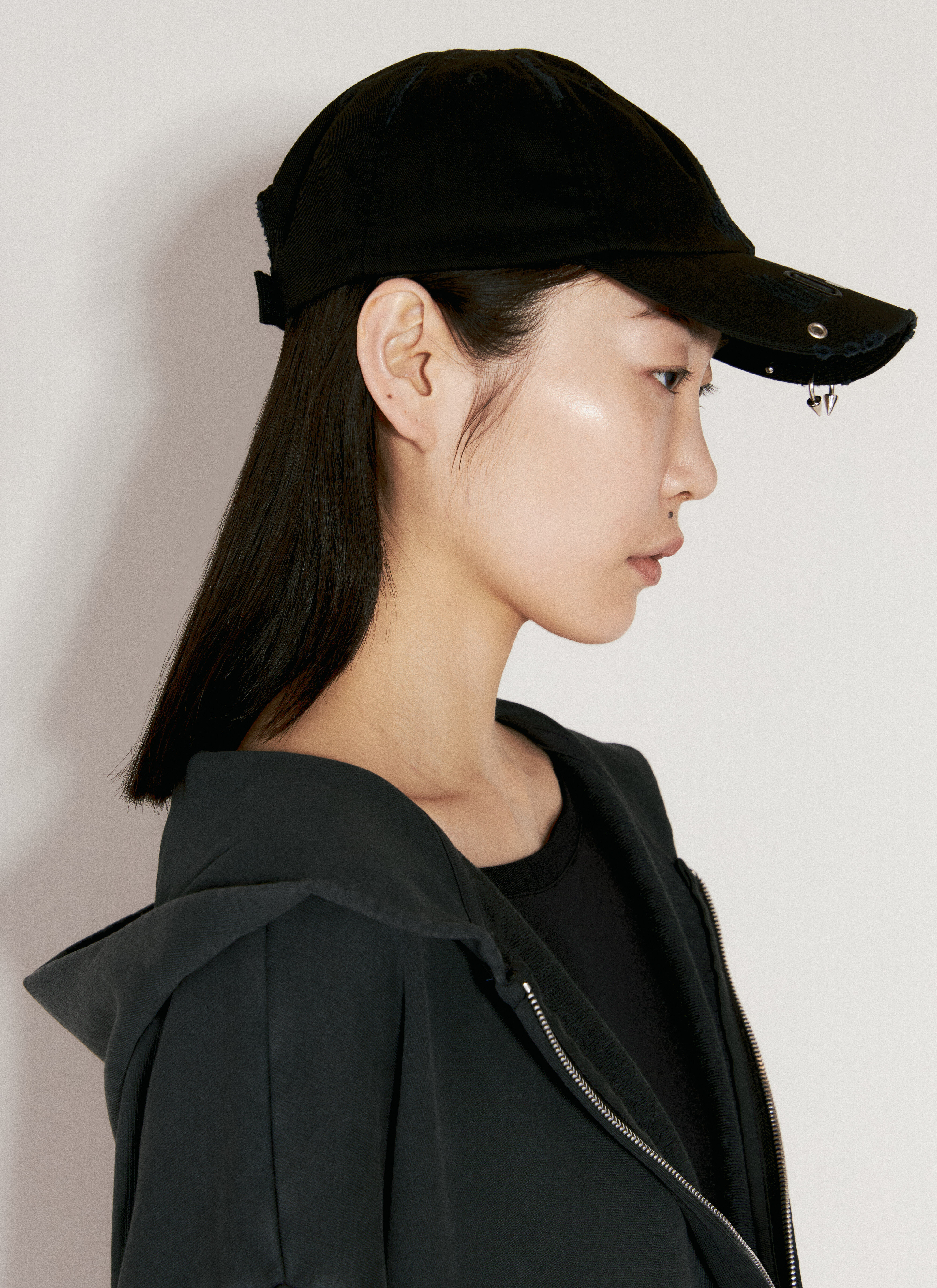 032C レディース マルチメディア ベースボールキャップ の ブラック