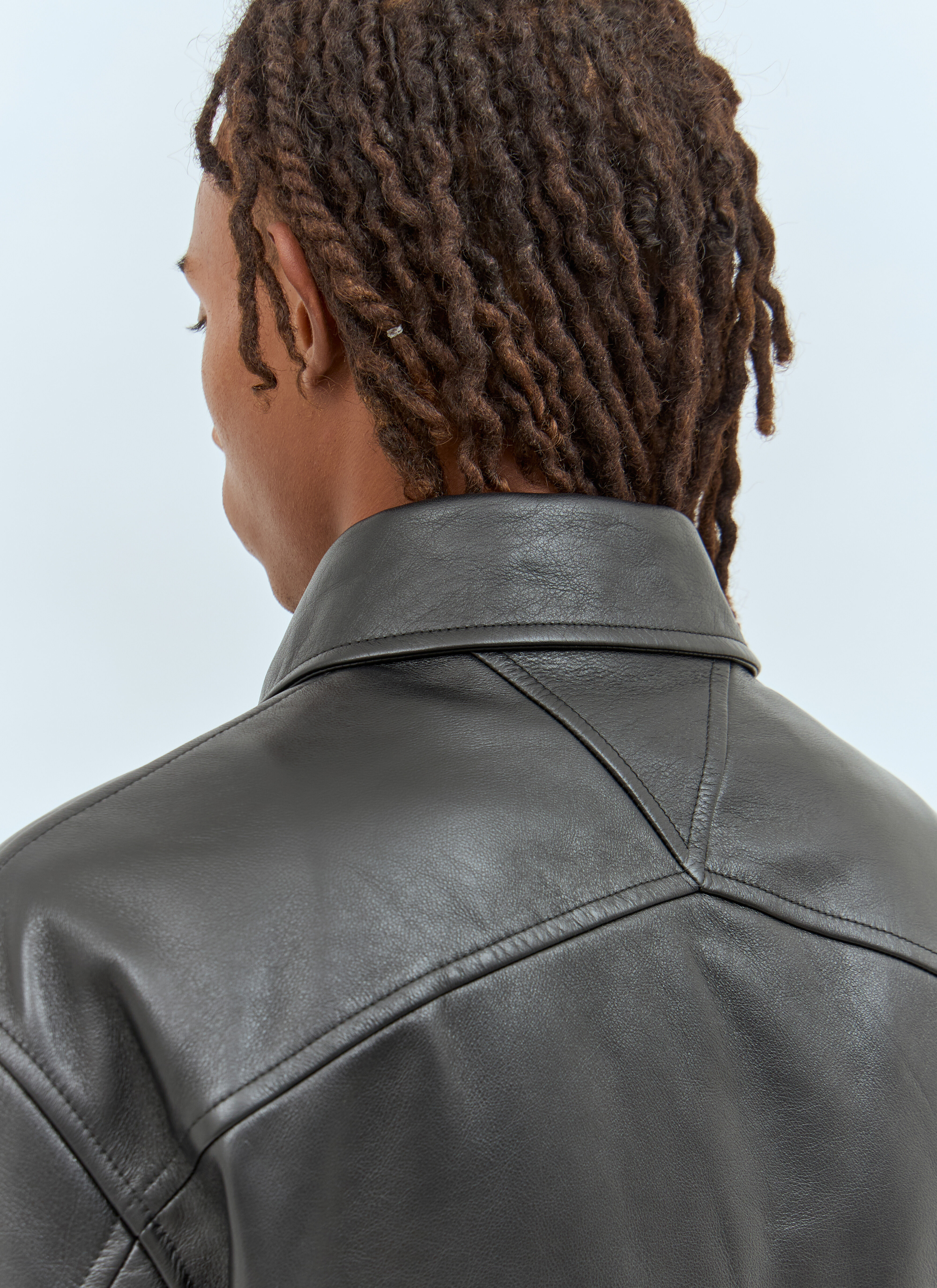 Bottega Veneta Men's' Kimono Leather Blouson Jacket in Black | LN-CC®