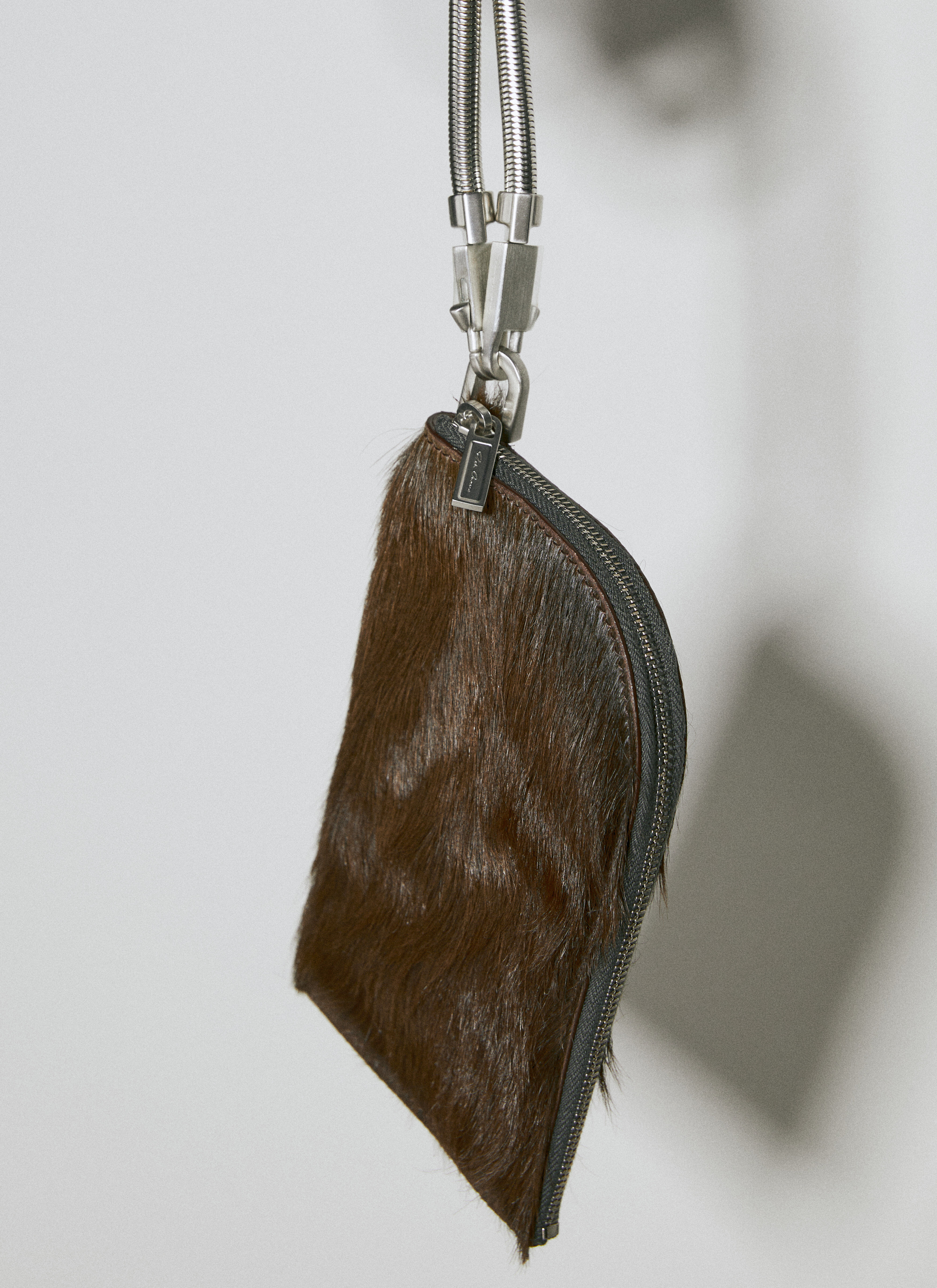 Rick Owens Men's' Fur Neck Wallet in Brown | LN-CC®