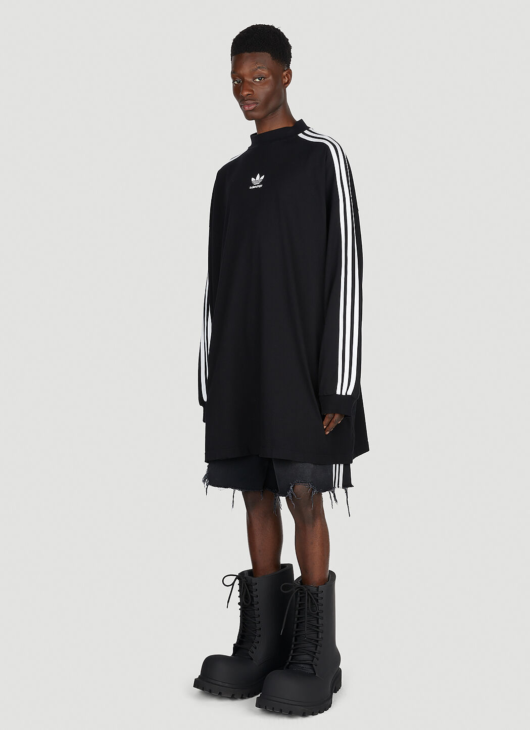 Balenciaga x adidas Men's' Logo Print Long Sleeve T-Shirt in Black