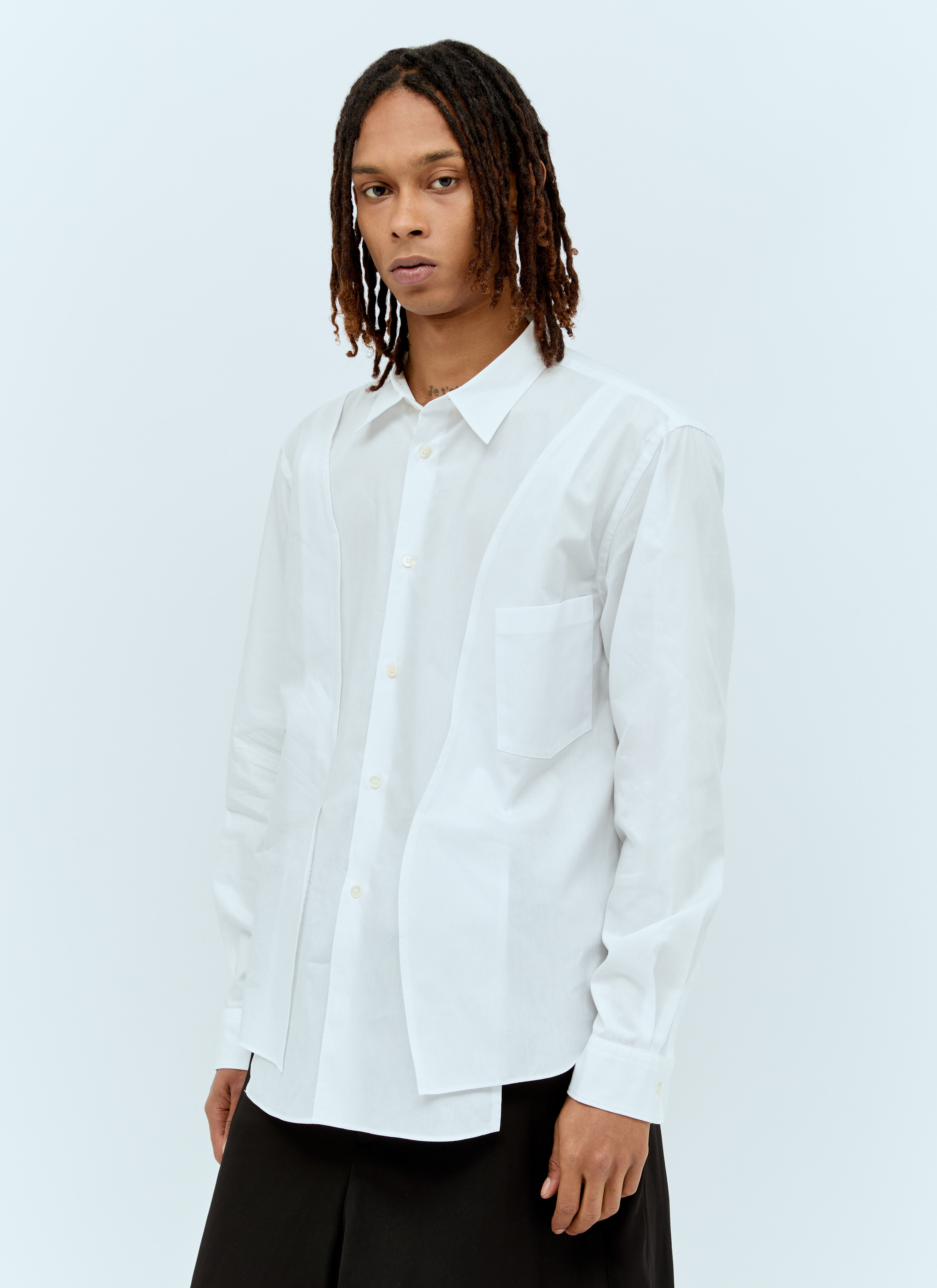 Comme des Garçons Homme Plus Men's' Curve Panel Shirt in White