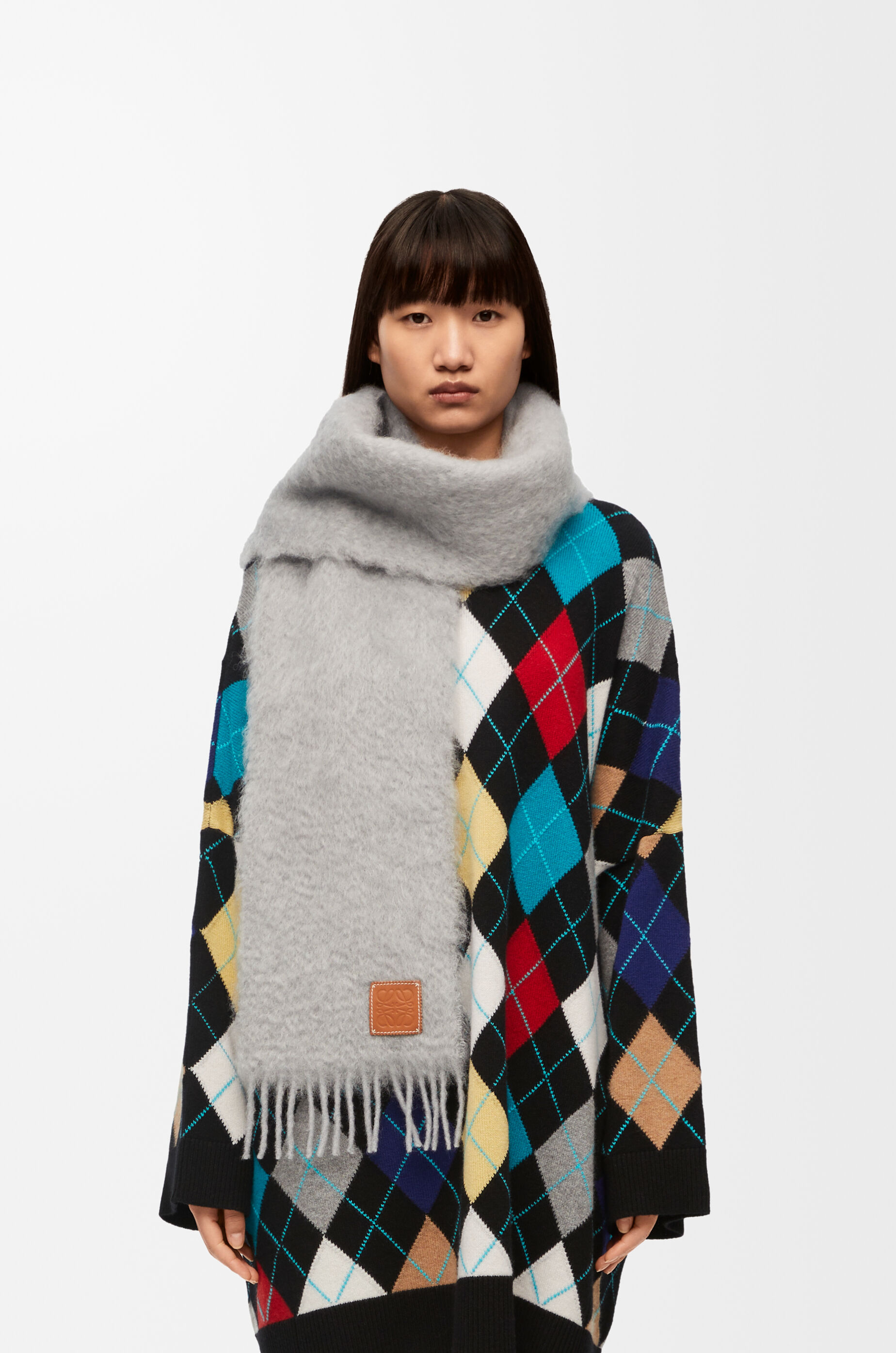 スカーフ（モヘア＆ウール）​ グレー - LOEWE Japan official website