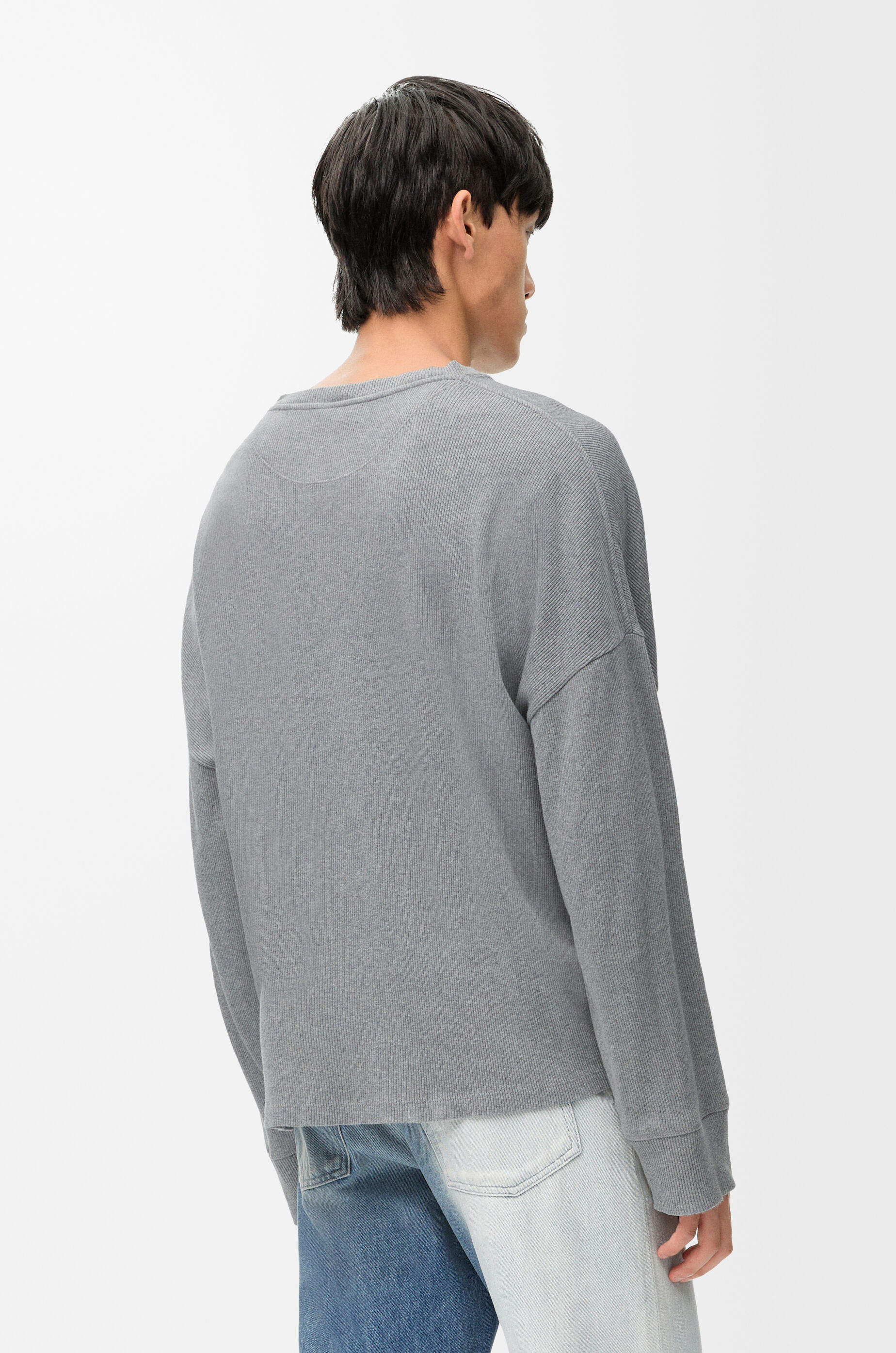 Oversized fit long sleeve T-shirt in cotton Grey - LOEWE USA